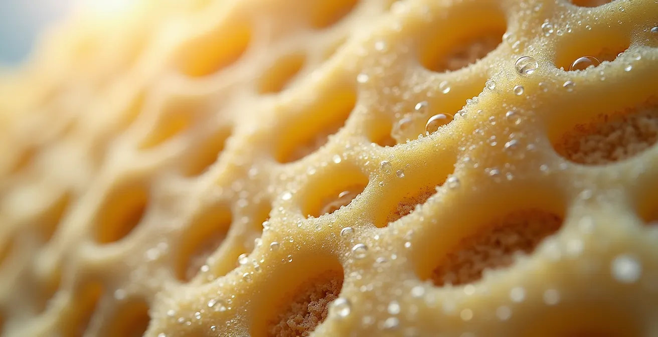 Coupe transversale d'une maison montrant l'isolation et le système de chauffage avec flux thermiques