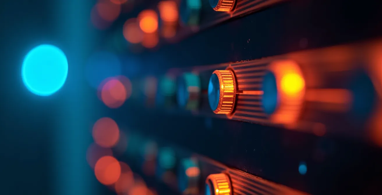 Main tenant un smartphone montrant une interface de diagnostic de chaudière avec codes d'erreur flous