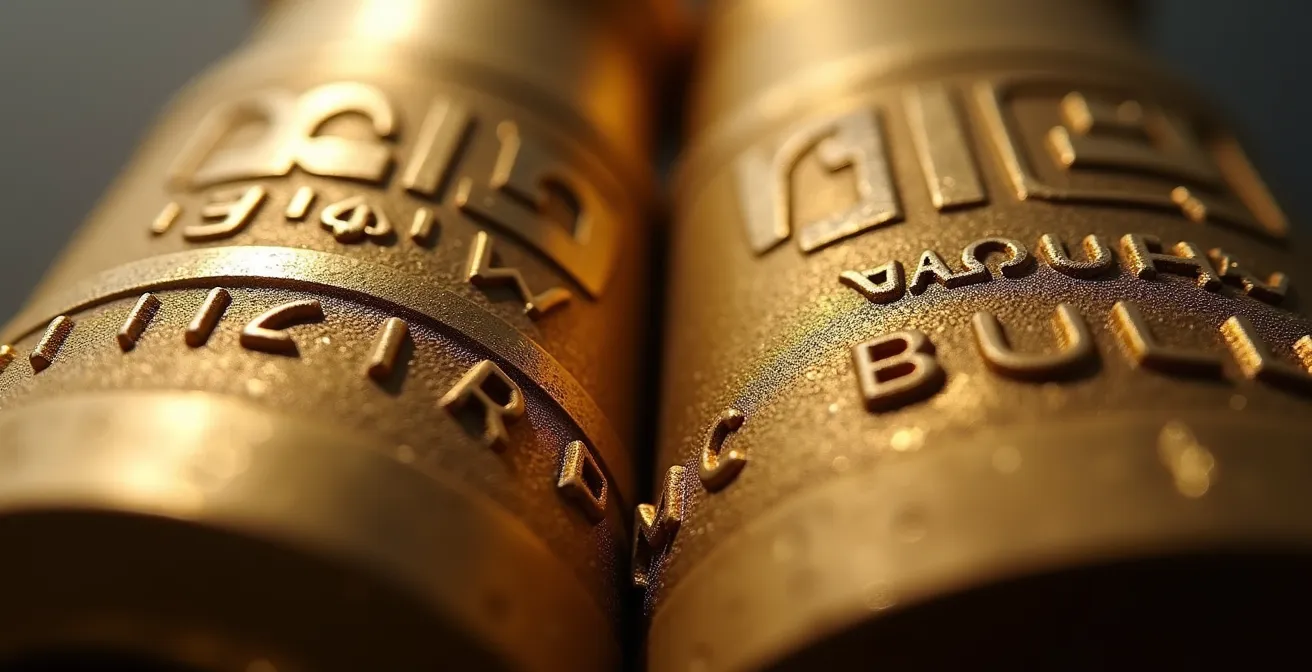 Comparaison détaillée entre un sceau CSA authentique et une contrefaçon sur matériau de plomberie